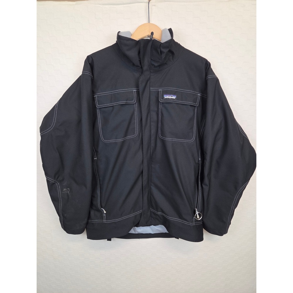 Patagonia Insulated Winter Jacket Black Mens L Dual Front Pockets Full Zip
